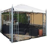 FREILUFTRAUM Kastenfoermiges Moskitonetz fuer Pavillon Terrasse Lodge oder Balkon im Transportbeutel fuer Reisen (300x300, Schwarz)