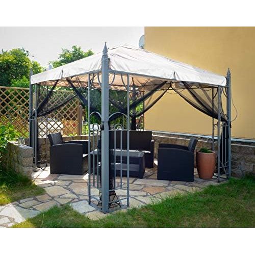  FREILUFTRAUM Kastenfoermiges Moskitonetz fuer Pavillon Terrasse Lodge oder Balkon im Transportbeutel fuer Reisen (300x300, Schwarz)