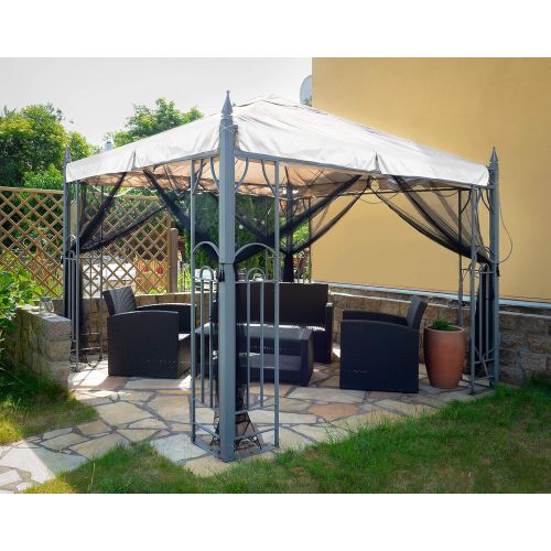  FREILUFTRAUM Kastenfoermiges Moskitonetz fuer Pavillon Terrasse Lodge oder Balkon im Transportbeutel fuer Reisen (300x300, Schwarz)