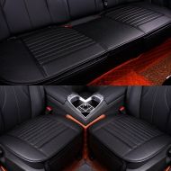 FRERA Breathable PU Leatherette Bamboo Charcoal Car Interior Accessories Seat Cushion Pad Mat Cover for Auto Supplies, Universal Four Season, 2PC Front Car Seat Pad + 1PC Rear Car