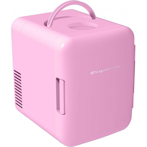  Frigidaire Mini Portable Compact Personal Fridge Cools & Heats, 4 Liter Capacity Chills Six 12 oz Cans, 100% Freon-Free & Eco Friendly, Includes Plugs for Home Outlet & 12V Car Cha