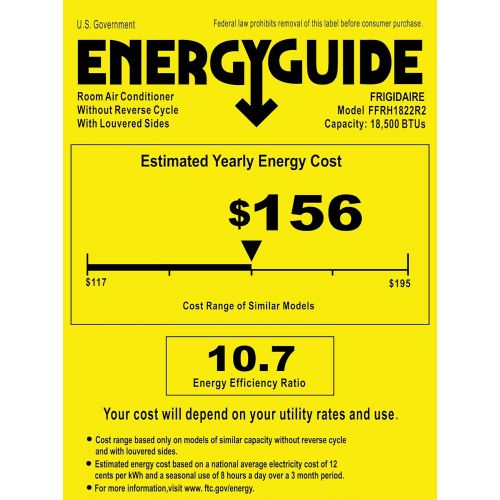  Frigidaire FFRH1822R2 18500 BTU 230V Median Slide-Out Chassis Air Conditioner with 16,000 BTU Supplemental Heat Capability