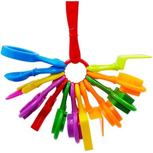  [아마존베스트]FRIMOONY Dough Tools for Kids, Various Plastic Molds, Assorted Colors, 45 Pieces
