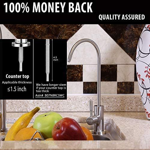  Frizzlife RO Water Filter Faucet- Drinking Water Faucet fits most Reverse Osmosis Water Filtration System-SUS304 Stainless Steel with Brushed Nickel-Lead Free