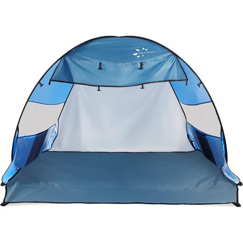  FRUITEAM Pop Up Beach Tent Sun Shelter for 3-4 Person with UV Protection for Camping/Outdoor/Beach, Blue