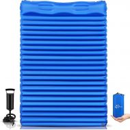 FRUITEAM Double Sleeping Pad for Camping Inflatable Sleeping Mat for Backpacking 2 Person Camping Mattress with Pillow, Better Stability and Support,Blue