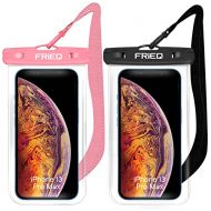 [아마존베스트]FRiEQ Waterproof Case 2 Pack for iPhone 12/12 Pro Max/11/11 Pro/SE/Xs Max/XR/8P/7 Galaxy up to 7 (Black and Pink)