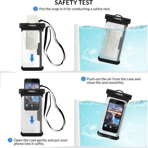  [아마존베스트]FRiEQ Waterproof Case Cellphone Dry Bag Pouch for iPhone 11 / iPhone 11 Pro Max Xs Max XR XS X 8 7 6S Plus, Samsung Galaxy S10 S10e S9 S8 +/Note 9 8, Pixel 3 2 XL HTC LG Sony Moto up to