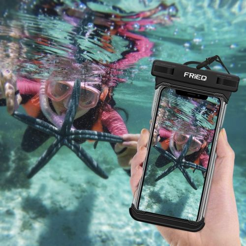  [아마존베스트]FRiEQ Waterproof Case Cellphone Dry Bag Pouch for iPhone 11 / iPhone 11 Pro Max Xs Max XR XS X 8 7 6S Plus, Samsung Galaxy S10 S10e S9 S8 +/Note 9 8, Pixel 3 2 XL HTC LG Sony Moto up to