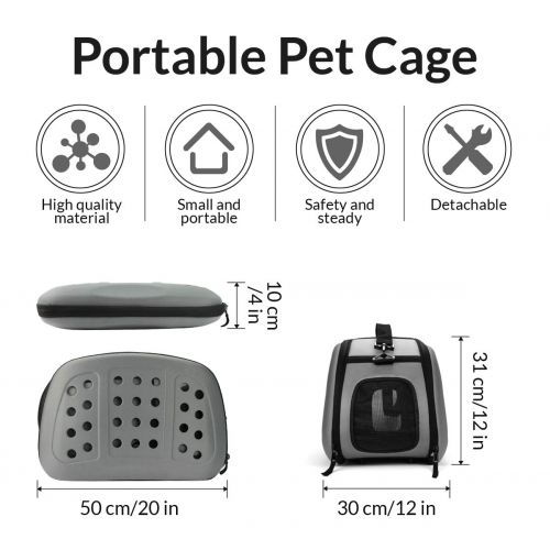  FRiEQ Hard Cover Pet Carrier - Pet Travel Kennel for Cats, Small Dogs & Rabbits