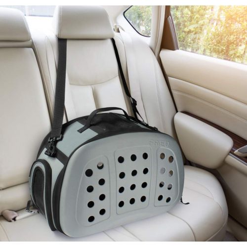  FRiEQ Hard Cover Pet Carrier - Pet Travel Kennel for Cats, Small Dogs & Rabbits