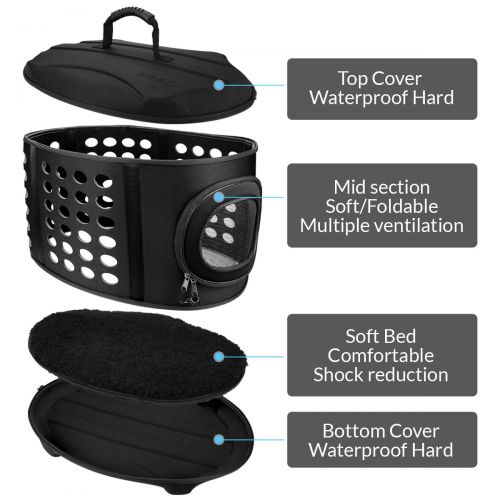  FRiEQ Hard Cover Pet Carrier - Pet Travel Kennel for Cats, Small Dogs & Rabbits