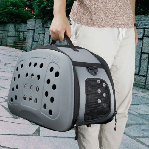  FRiEQ Hard Cover Pet Carrier - Pet Travel Kennel for Cats, Small Dogs & Rabbits