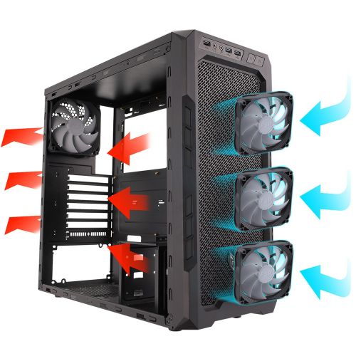  FSP CMT210(BLK) FSP CMT210 Translucent Window Panel ATX Mid Tower Gaming Computer Case