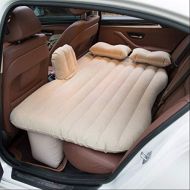 FTQCGZ Drive Travel Inflatable Car Bed SUV Back Seat Cover Air Mattress Camping Companion Flocking Cloth Beige