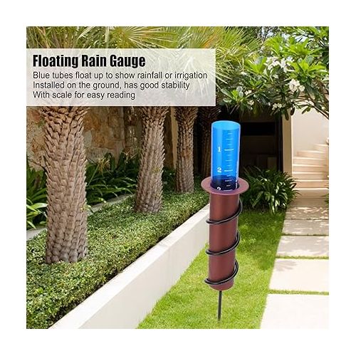  Rain Gauge,Monitor, Conserve, Easy to Read, Floating Rain Gauge for Home Lawns, Gardens and Landscaping with Large Numbers