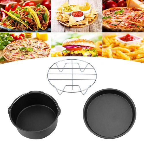  FTVOGUE 83 in 1 Multifunktionsluft-Fritteuse-Zubehoer-Set Brotschale Kuchenfass Pizza Pan(01)