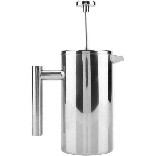  FTVOGUE French Press Kaffeemaschine Doppelwandige Edelstahl Teekanne mit Filter(1000ML)