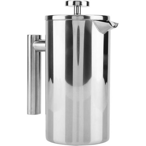  FTVOGUE French Press Kaffeemaschine Doppelwandige Edelstahl Teekanne mit Filter(1000ML)