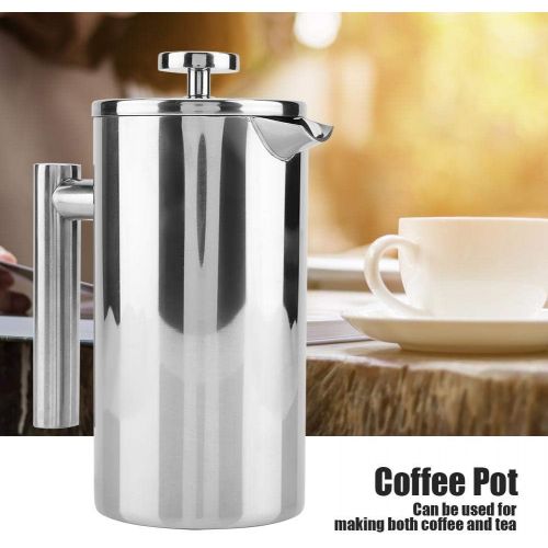  FTVOGUE French Press Kaffeemaschine Doppelwandige Edelstahl Teekanne mit Filter(1000ML)