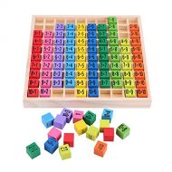 FTVOGUE Mathematics Educational Wooden Toys 10 X 10 Multiplication Table Kids Baby Blocks Puzzle