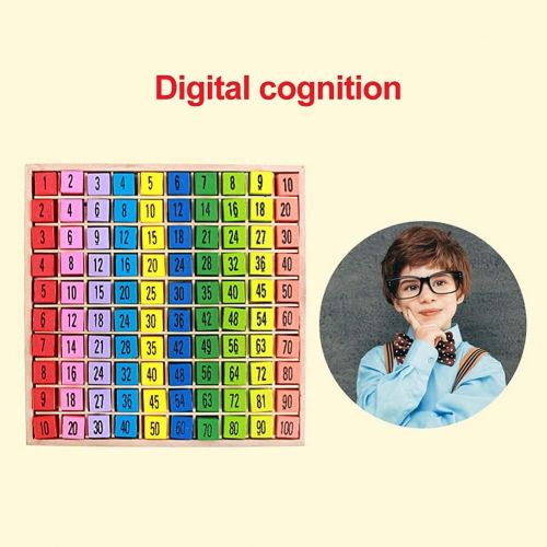  FTVOGUE Mathematics Educational Wooden Toys 10 X 10 Multiplication Table Kids Baby Blocks Puzzle