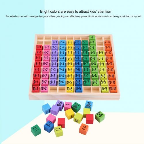  FTVOGUE Mathematics Educational Wooden Toys 10 X 10 Multiplication Table Kids Baby Blocks Puzzle