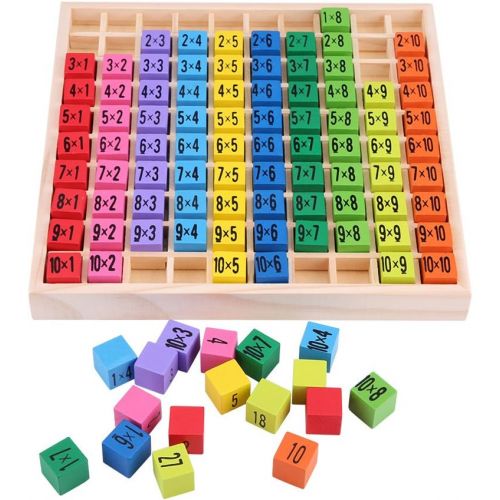  FTVOGUE Mathematics Educational Wooden Toys 10 X 10 Multiplication Table Kids Baby Blocks Puzzle