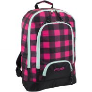 FUEL Fuel Girls Multi Pocket Backpack, Black/Mint/Pink Checkerboard Print, One Size
