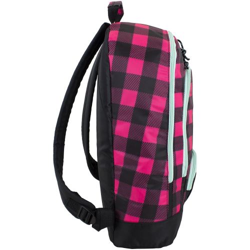  FUEL Fuel Girls Multi Pocket Backpack, Black/Mint/Pink Checkerboard Print, One Size