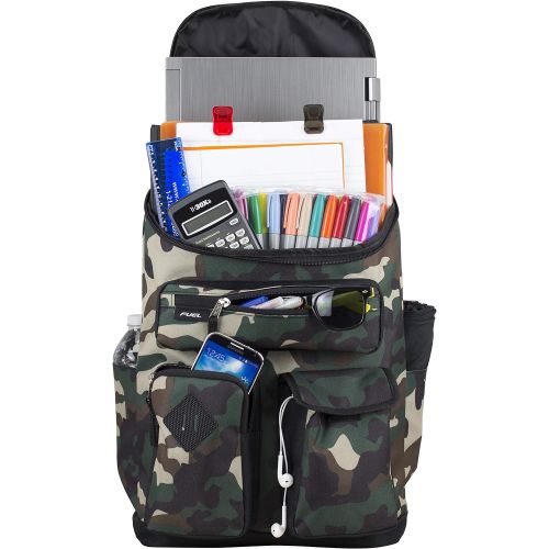  Fuel Multi-Pocket Cargo Backpack with High Capacity Top-Loader Entry, Hunter Green Camo