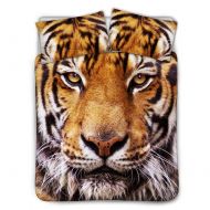 FUIBENG Home 3D Bedding Set Tiger Print Bedspreads for Teens Boys and Girls 2 Pillow Shams 1 Duvet Cover Ultra Soft (King, Black)