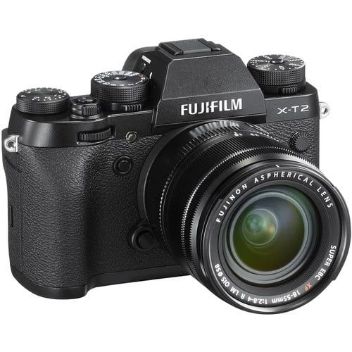 후지필름 Fujifilm X-T2 Mirrorless Digital Camera with 18-55mm Lens - Black