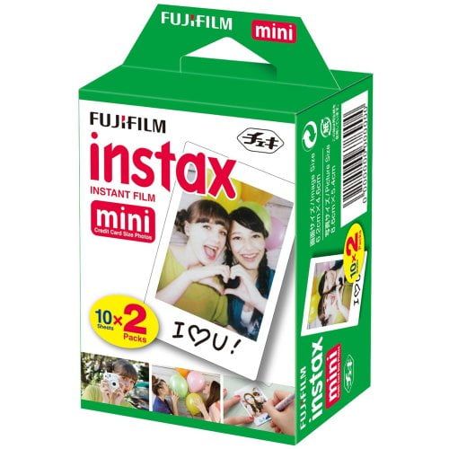 후지필름 Fujifilm Instax Mini Twin Pack Instant Film - 2 pack (40 sheets) for Fujifilm Instax Mini 7s, Mini 8, Mini 9, Mini 25, Mini 50S, Mini 90, SP-1 & SP-2 Smartphone Printer + HeroFiber