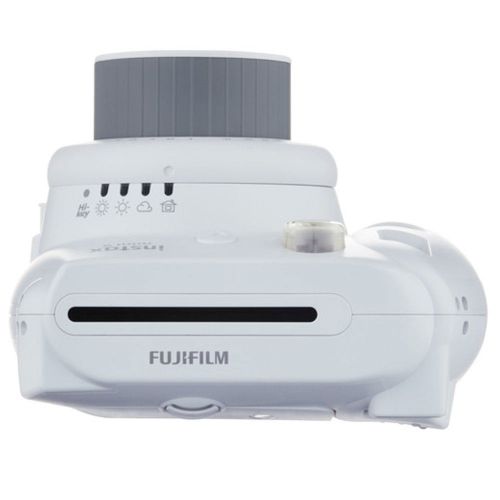 후지필름 Fujifilm instax mini 9 Instant Film Camera (Smokey White) + 20 Sticker Frames for Fuji Instax Prints Animal Package + Scrapbook Album + Case with Closure + Striped Neck Strap + Col