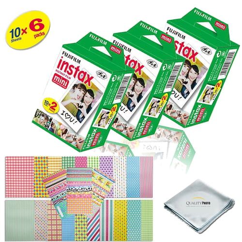 후지필름 Fujifilm Instax Mini 9 Instant Camera SMOKEY WHITE w/ Fujifilm Instax Mini 9 Instant Films (60 Pack) + A14 Pc Deluxe Bundle For Fujifilm Instax Mini 9 Camera