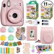 Fujifilm Instax Mini 11 Camera Blush Pink + Fuji Instant Instax Film (40 Sheets) & Includes Carrying Case + Assorted Frames + Photo Album + 4 Color Filters and More Top Accessories Bundle