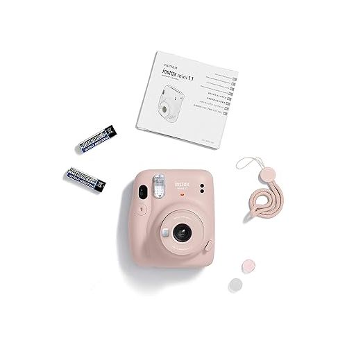 후지필름 Fujifilm Instax Mini 11 Camera Blush Pink + Fuji Instant Instax Film (40 Sheets) & Includes Carrying Case + Assorted Frames + Photo Album + 4 Color Filters and More Top Accessories Bundle