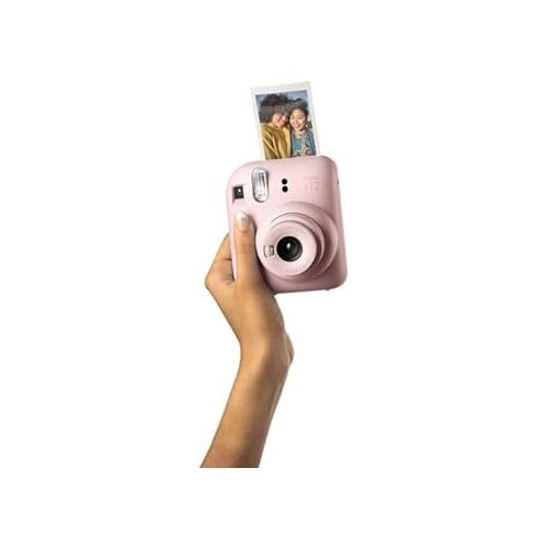 후지필름 Fujifilm Instax Mini 12 Instant Camera with Fujifilm Instant Mini Film (50 Sheets) with Accessories Including Compatible Case with Strap, Lenss Photo Album, Stickers, Frames Bundle (Blossom Pink)