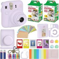 Fujifilm Instax Mini 12 Instant Camera Lilac Purple + Carrying Case + Fuji Instax Film Value Pack (40 Sheets) Accessories Bundle, Color Filters, Photo Album, Assorted Frames