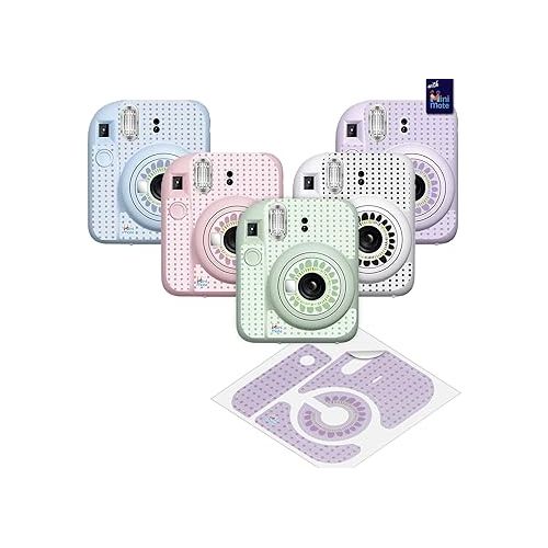 후지필름 Fujifilm Instax Mini 12 Instant Camera Lilac Purple + Carrying Case + Fuji Instax Film Value Pack (40 Sheets) Accessories Bundle, Color Filters, Photo Album, Assorted Frames