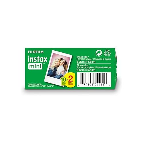 후지필름 FUJIFILM Instax Mini Instant Film Twin Pack (White), 20 photos