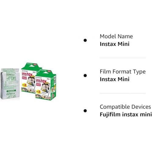 후지필름 Fujifilm Instax Mini Instant Film, 10 Sheets×5 Pack(Total 50 Shoots) [Bulk Packaging]