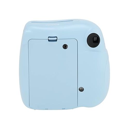 후지필름 Fujifilm Instax Mini 7+ Camera, Easy to Operate, Portable, Handy Selfie Mirror, Polaroid Camera, Perfect for Beginners and Experts, Sleek and Stylish Design - Light Blue (Renewed)