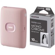 FUJIFILM INSTAX MINI LINK 2 Smartphone Printer (Soft Pink) with INSTAX MINI Monochrome Instant Film (10 Exposures)