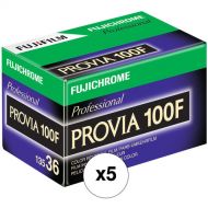 FUJIFILM Fujichrome Provia 100F Professional RDP-III Color Transparency Film (35mm Roll Film, 36 Exposures, 5-Pack)