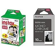 [아마존베스트]Fujifilm Instax Mini Instant Film 2-PACK BUNDLE SET , Twin Pack Film ( 20 ) + Film Monochrome ( 10 ) for Mini 90 8 70 7s 50s 25 300 Camera SP-1 Printer