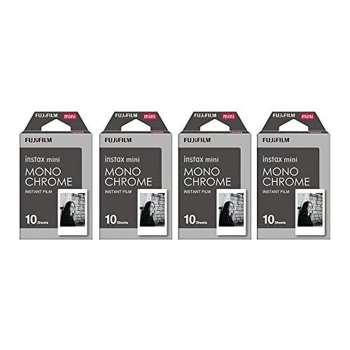 후지필름 [아마존베스트]Fujifilm Instax Mini Instant Film Monochrome 4-Pack Bundle Set, Mono Chrome (10 x 4 = 40) # 337556 for Mini 90 8 70 7s 50s 25 300 Camera SP-1 Printer