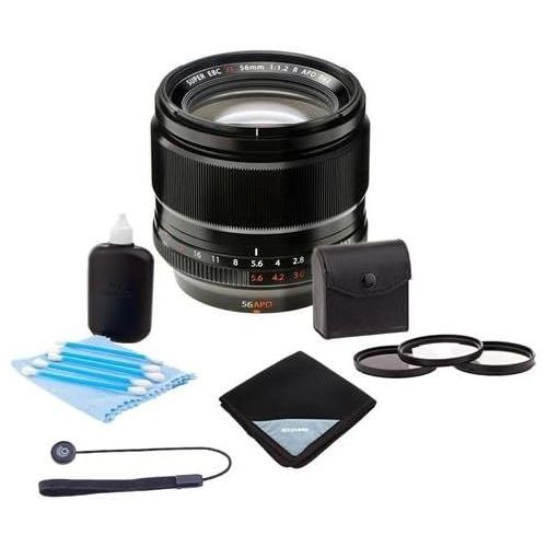 후지필름 [아마존베스트]Fujifilm XF 56mm F1.2 R APD Lens - Bundle with 62mm Filter Kit (UV/CPL/ND2), Lens Wrap (15x15), Cleaning Kit, Capleash II