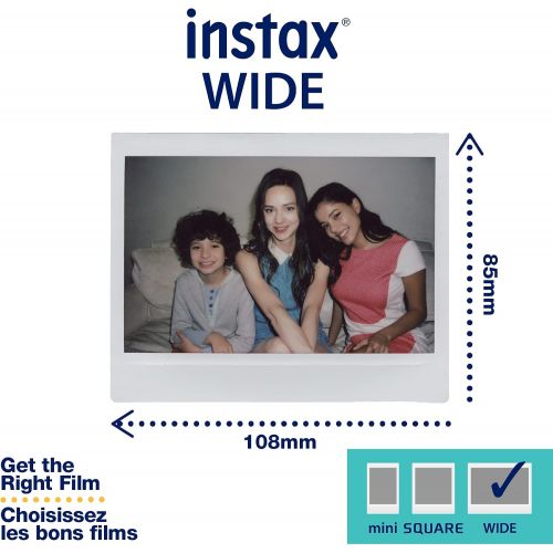 후지필름 Fujifilm instax Wide Instant Film, 20 Exposures, White, New Packaging